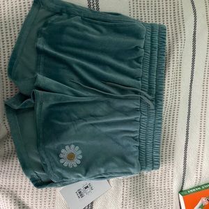 Green flower shorts